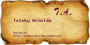 Teleky Arnolda névjegykártya